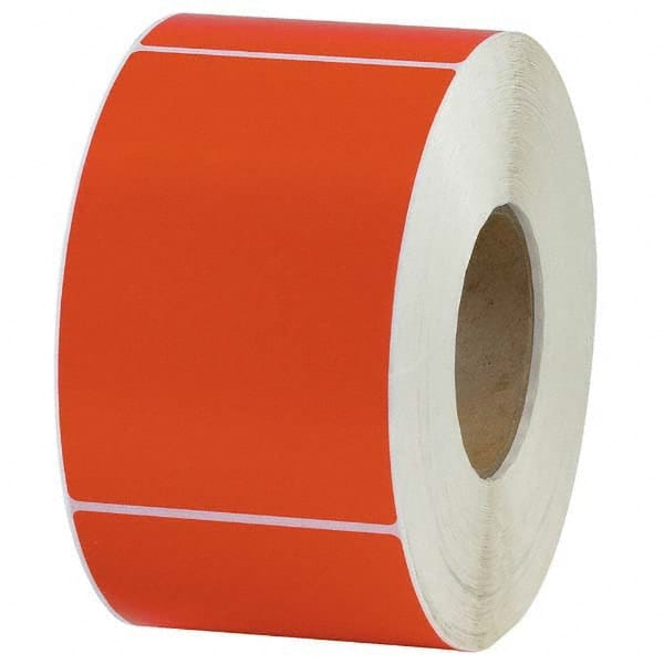 Value Collection - Pack of 4 Rolls, 1,000 Labels per Roll, 4" x 6" Red Topcoated Facestock Thermal Labels - Exact Tool & Supply