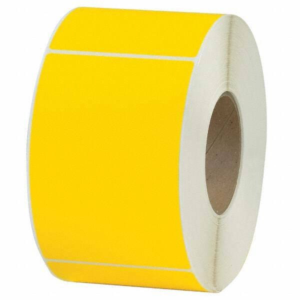 Value Collection - Pack of 4 Rolls, 1,000 Labels per Roll, 4" x 6" Yellow Topcoated Facestock Thermal Labels - Exact Tool & Supply