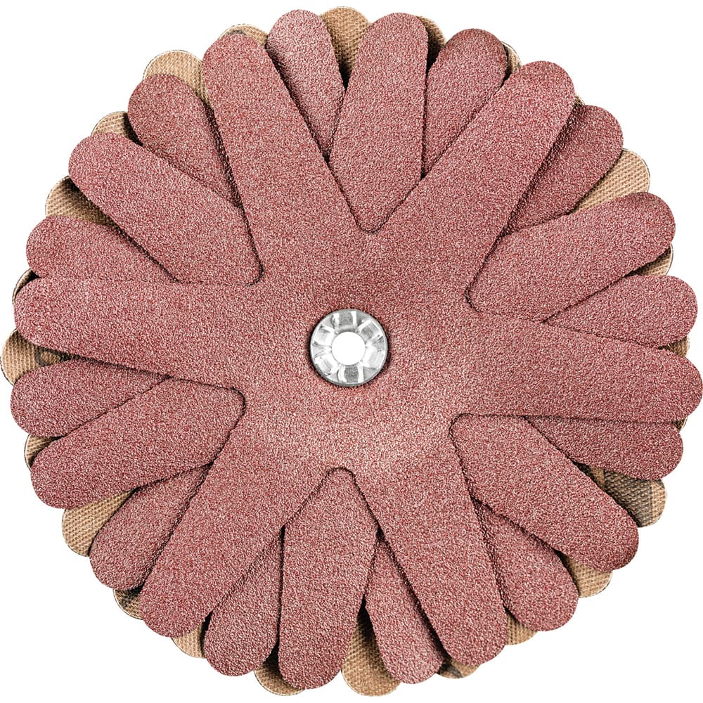 PFERD - Sanding Stars; Abrasive Type: Coated ; Abrasive Material: Aluminum Oxide ; Star Diameter (Inch): 4 ; Grit: 120 ; Grade: Fine ; Connector Type: Arbor - Exact Tool & Supply