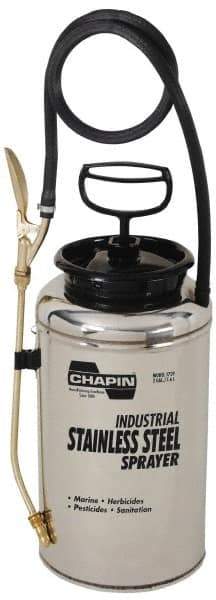 Chapin - 2 Gal Garden Hand Sprayer - Stainless Steel Tank, Wide Mouth, Reinforced Hose, For Industrial Applications - Exact Tool & Supply