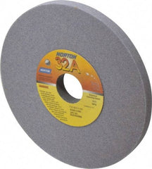 Norton - 7" Diam x 1-1/4" Hole x 1/2" Thick, L Hardness, 60 Grit Surface Grinding Wheel - Aluminum Oxide, Type 1, Medium Grade, 3,600 Max RPM, Vitrified Bond, No Recess - Exact Tool & Supply