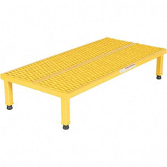 Vestil - 9" High x 24" Wide x 48" Deep, Yellow Step Stand - Steel, 500 Lb Capacity - Exact Tool & Supply