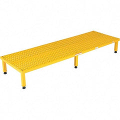 Vestil - 9" High x 24" Wide x 72" Deep, Yellow Step Stand - Steel, 500 Lb Capacity - Exact Tool & Supply