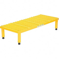 Vestil - 9" High x 19" Wide x 48" Deep, Yellow Step Stand - Steel, 500 Lb Capacity - Exact Tool & Supply