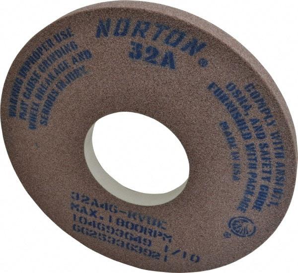 Norton - 14" Diam x 5" Hole x 1" Thick, K Hardness, 46 Grit Surface Grinding Wheel - Aluminum Oxide, Type 1, Coarse Grade, 1,800 Max RPM, Vitrified Bond, No Recess - Exact Tool & Supply