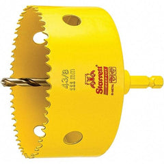 Starrett - 4-3/8" Diam, 2" Cutting Depth, Hole Saw - High Speed Steel Saw, Toothed Edge - Exact Tool & Supply