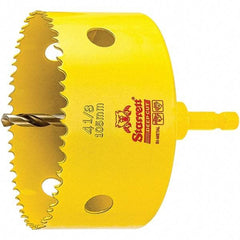 Starrett - 4-1/8" Diam, 2" Cutting Depth, Hole Saw - High Speed Steel Saw, Toothed Edge - Exact Tool & Supply