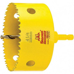 Starrett - 4-1/4" Diam, 2" Cutting Depth, Hole Saw - High Speed Steel Saw, Toothed Edge - Exact Tool & Supply