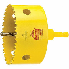 Starrett - 4" Diam, 2" Cutting Depth, Hole Saw - High Speed Steel Saw, Toothed Edge - Exact Tool & Supply