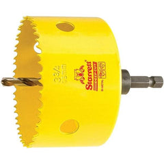 Starrett - 3-3/4" Diam, 2" Cutting Depth, Hole Saw - High Speed Steel Saw, Toothed Edge - Exact Tool & Supply