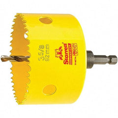 Starrett - 3-5/8" Diam, 2" Cutting Depth, Hole Saw - High Speed Steel Saw, Toothed Edge - Exact Tool & Supply