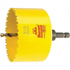 Starrett - 3-1/2" Diam, 2" Cutting Depth, Hole Saw - High Speed Steel Saw, Toothed Edge - Exact Tool & Supply