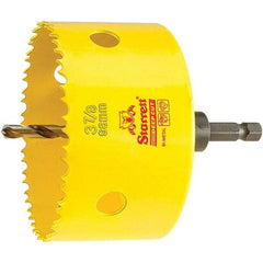 Starrett - 3-7/8" Diam, 2" Cutting Depth, Hole Saw - High Speed Steel Saw, Toothed Edge - Exact Tool & Supply