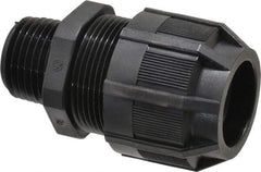 Thomas & Betts - 1/2 to 3/4" Cable Capacity, Liquidtight, Straight Strain Relief Cord Grip - 1/2 NPT Thread, 2-5/32" Long, Nylon - Exact Tool & Supply