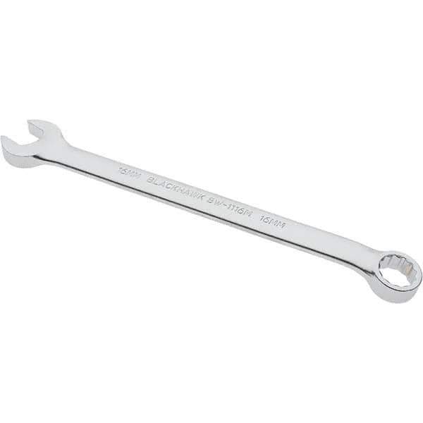 Blackhawk by Proto - 16mm 12 Point Offset Combination Wrench - 15° Offset Angle, 8" OAL, Steel, Satin Finish - Exact Tool & Supply