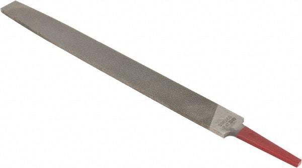Simonds File - 12" Long, Smooth Cut, Flat American-Pattern File - Double Cut, Tang - Exact Tool & Supply