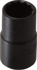 Proto - 9/16", 1/2" Drive, Standard Hand Socket - 12 Points, 1-1/2" OAL, Alloy Steel, Black Finish - Exact Tool & Supply