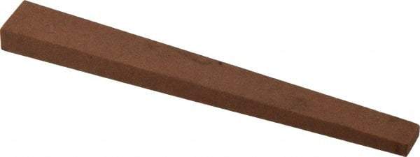 Norton - 4" Long x 1/2" Wide x 1/4" Thick, Aluminum Oxide Sharpening Stone - Taper, Medium Grade - Exact Tool & Supply