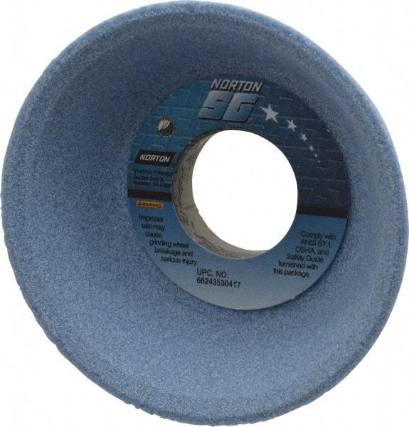 Norton - 4" Diam, 1-1/4" Hole Size, 1-1/2" Overall Thickness, 60 Grit, Type 11 Tool & Cutter Grinding Wheel - Medium Grade, Ceramic, L Hardness, Vitrified Bond, 5,730 RPM - Exact Tool & Supply