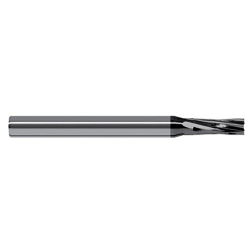 End Mills for Composites - 0.0469″ (3/64″) Cutter Diameter × 0.1410″ Length of Cut Carbide Square Chipbreaker Cutter, 4 Flutes, Amorphous Diamond Coated - Exact Tool & Supply