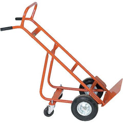 Wesco Industrial Products - 800 Lb Capacity 48" OAH Hand Truck - 8 x 14" Base Plate, Dual Handle, Steel, Semi-Pneumatic Wheels - Exact Tool & Supply
