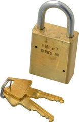 American Lock - 3/4" Shackle Clearance, Keyed Alike Tubular Padlock - 1/4" Shackle Diam, Steel - Exact Tool & Supply