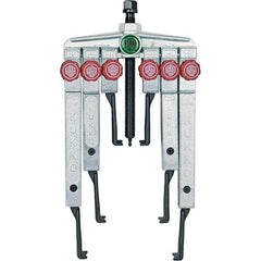 KUKKO - 8 Piece, 5 Ton Capacity, 1-1/2 to 4-3/4" Spread, Multi-Purpose Puller Set - 1 Bolt, 6 Jaws, 9-7/8" Reach - Exact Tool & Supply