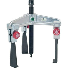 KUKKO - 3 Jaw, 1-1/2" to 6-3/8" Spread, 6-1/2 Ton Capacity, Reversible Puller - 5-7/8" Reach, For Bearings, Gears, Discs, Bushings, Seals - Exact Tool & Supply