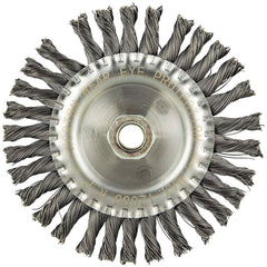 Norton - 6" OD, 5/8-11 Arbor Hole, Knotted Carbon Wheel Brush - Exact Tool & Supply