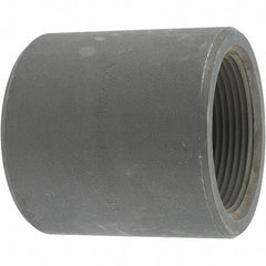 Made in USA - Size 2-1/2", Class 3,000, Forged Carbon Steel Black Pipe Coupling - 3,000 psi, Threaded End Connection - Exact Tool & Supply