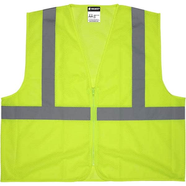 MCR Safety - Size XL Lime Mesh General Purpose High Visibility Vest - Exact Tool & Supply
