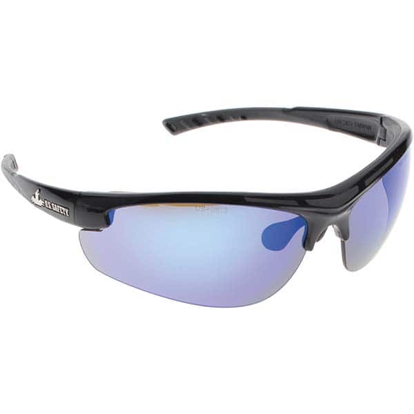 MCR Safety - Blue Mirror Lenses, Framed Dual Lens Safety Glasses - Exact Tool & Supply