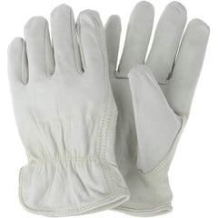 MCR Safety - Size L Leather Abrasion Protection Work Gloves - Exact Tool & Supply