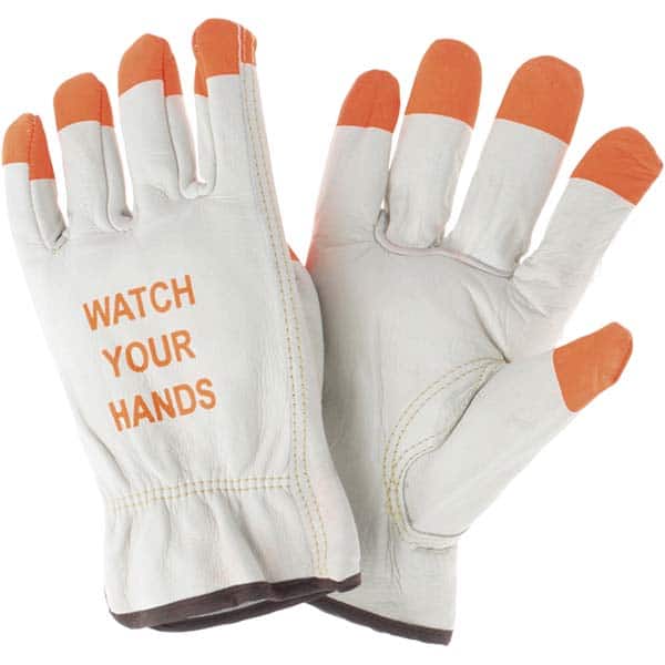 MCR Safety - Size L Leather Abrasion Protection Work Gloves - Exact Tool & Supply