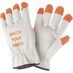 MCR Safety - Size L Leather Abrasion Protection Work Gloves - Exact Tool & Supply