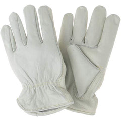 MCR Safety - Size M Leather Abrasion Protection Work Gloves - Exact Tool & Supply