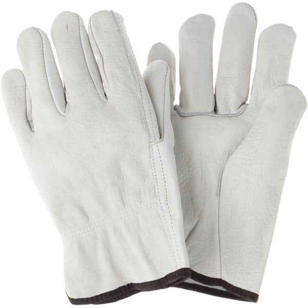 MCR Safety - Size L Leather Abrasion Protection Work Gloves - Exact Tool & Supply