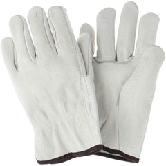 MCR Safety - Size L Leather Abrasion Protection Work Gloves - Exact Tool & Supply
