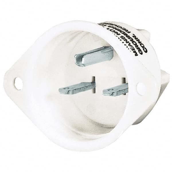 Bryant Electric - Straight Blade Plugs & Connectors Connector Type: Flanged Inlet Grade: Industrial - Exact Tool & Supply