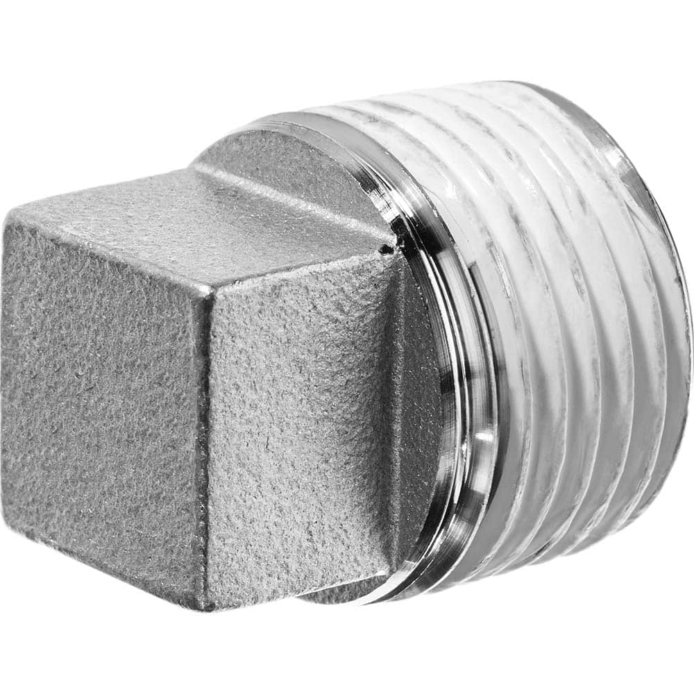 USA Sealing - Stainless Steel Pipe Fittings; Type: Square Head Plug ; Fitting Size: 2 ; End Connections: MBSPT w/Thread Sealant ; Material Grade: 316 ; Pressure Rating (psi): 150 - Exact Tool & Supply