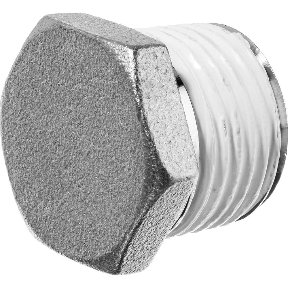 USA Sealing - Stainless Steel Pipe Fittings; Type: Hex Head Plug ; Fitting Size: 3/8 ; End Connections: MBSPT w/Thread Sealant ; Material Grade: 316 ; Pressure Rating (psi): 150 - Exact Tool & Supply