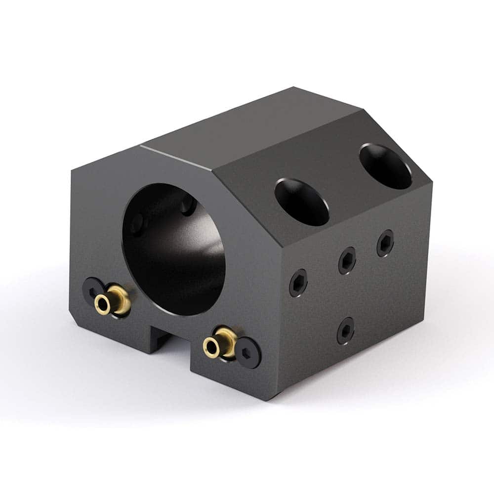 Global CNC Industries - Turret & VDI Tool Holders; Type: Hwacheon ID Block ; Clamping System: 80mm X 50mm ; Tool Axis: ID ; Through Coolant: No ; Additional Information: 4 Mounting Holes - Exact Tool & Supply