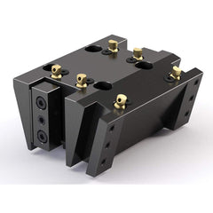 Global CNC Industries - Turret & VDI Tool Holders; Type: Haas Double OD Turning Block ; Clamping System: 73mm X 70mm ; Tool Axis: OD ; Through Coolant: No ; Outside Diameter (Decimal Inch): 1.0000 ; Additional Information: 4 Mounting Holes - Exact Tool & Supply