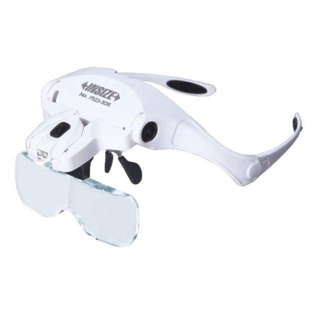 Insize USA LLC - Handheld Magnifiers; Minimum Magnification: 1x ; Maximum Magnification: 3.5x ; Lens Shape: Round ; Number of Lenses: 5 ; Folding: No ; Includes Light Source: Yes - Exact Tool & Supply