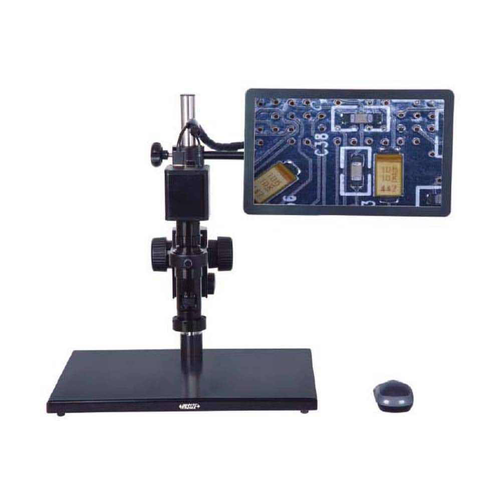 Insize USA LLC - Microscopes; Microscope Type: Digital ; Minimum Magnification: 20x ; Maximum Magnification: 123x ; Light Source: LED ; Working Distance (Inch): 3 ; Overall Length (Inch): 22 - Exact Tool & Supply