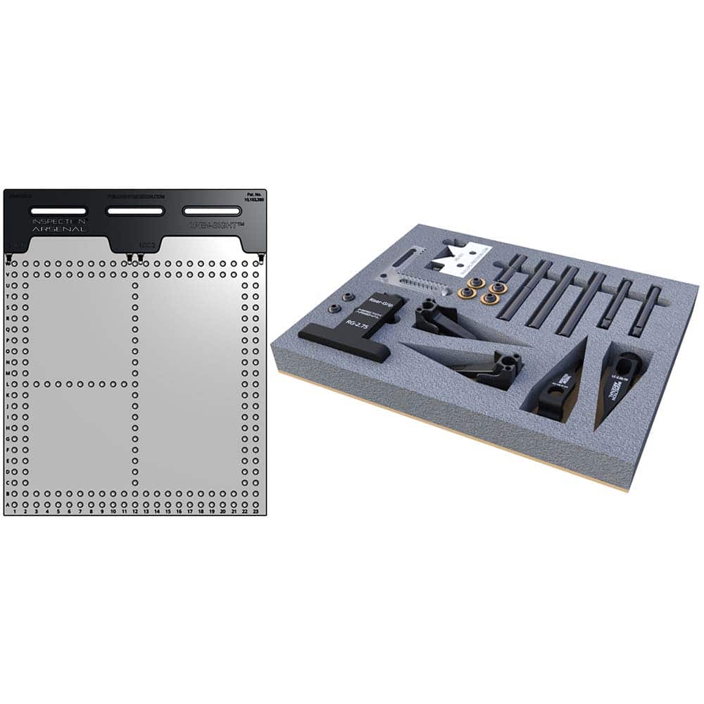 Phillips Precision - CMM Fixtures; Type: Vision Work Holding ; Plate Design: Magnetically Interlocking ; Material: Polycarbonate ; Thread Size: 1/4 - Exact Tool & Supply