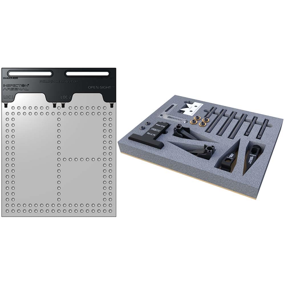 Phillips Precision - CMM Fixtures; Type: Vision Work Holding ; Plate Design: Magnetically Interlocking ; Material: Polycarbonate ; Thread Size: 1/4-20 ; Series: Open-Sight(TM) ; For Use With: Vision Inspection - Exact Tool & Supply
