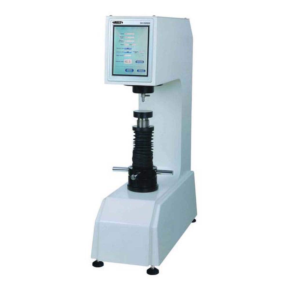 Insize USA LLC - Bench Top Hardness Testers; Scale Type: Rockwell ; Display Type: LCD ; Overall Height (Decimal Inch): 30.7100 ; Overall Height (Inch): 30.7100 ; Overall Width (Decimal Inch): 10.2400 ; Includes: Main Unit, 2.48" DIA Flat Anvil, 5.91" DIA - Exact Tool & Supply