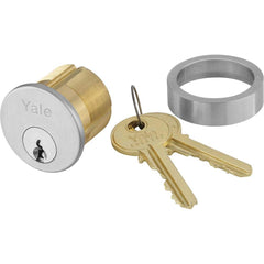 Yale - Cylinders; Keying: Schlage C ; Number of Pins: 6 ; Finish/Coating: Satin Chrome - Exact Tool & Supply