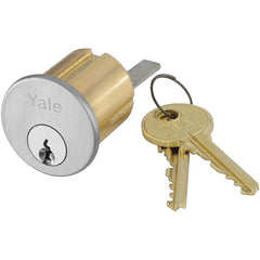 Yale - Cylinders; Keying: Schlage C ; Number of Pins: 6 ; Finish/Coating: Satin Chrome - Exact Tool & Supply